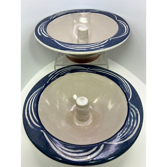 The Original Apple Baking Dish Red Clay Ceramic Set of 2 Maine USA Circa 1970 - Picture 1 of 5